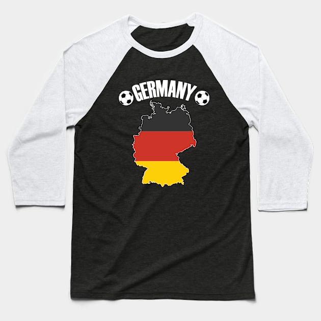 Germany Football - German Map Soccer Ball Baseball T-Shirt by TheInkElephant